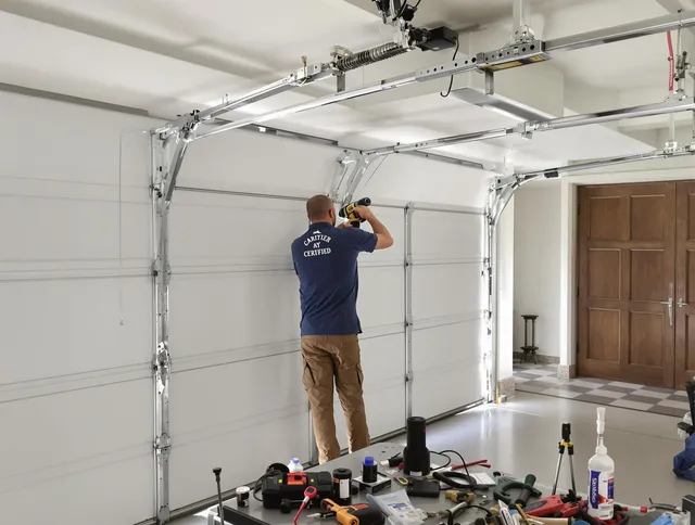 Fontana Garage Door Repair certified technician performing precision garage door repair in Fontana