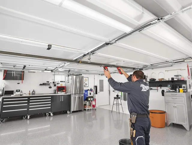 Overhead garage door repair service by Fontana Garage Door Repair in Fontana