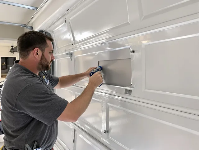 Garage door panel repair by Fontana Garage Door Repair in Fontana